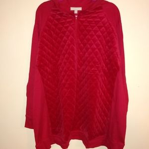 Red pullover quilted fleece